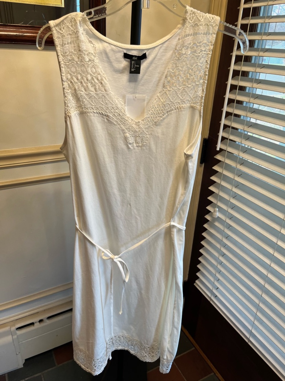 H&M White Lace-Trim Midi Dress - Picture 1 of 6